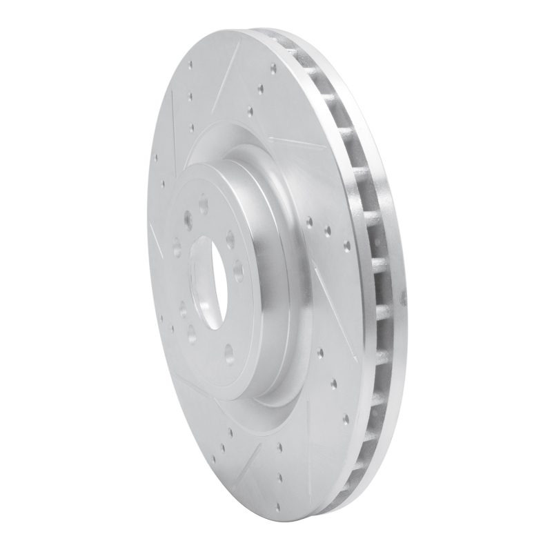 Mercedes-Benz GLE300D Brake Rotor (1) - Front Left - R1 Concepts - Drilled & Slotted - Silver - `12-`19
